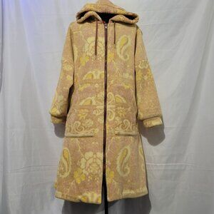 Free People Cozy Hooded Printed Blanket Coat Size S